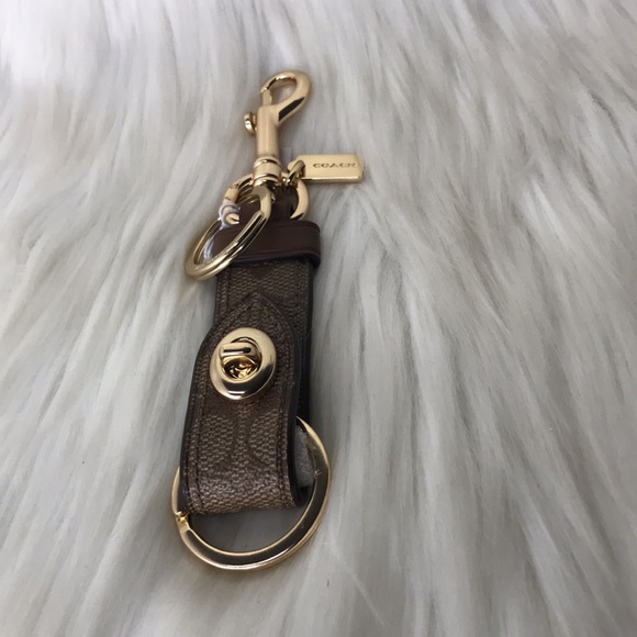 Coach Accessories Coach Trigger Snap Bag Charm In Signature Canvas